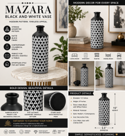 Mazara Black And White Vase Mazara Black And White Vase
