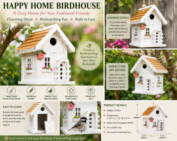 Happy Home Wooden Birdhouse Happy Home Wooden Birdhouse