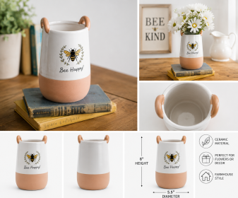 Bee Happy Jug Vase Bee Happy Jug Vase